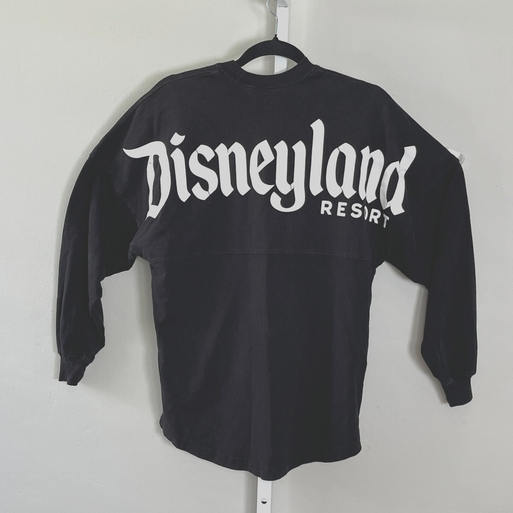 Disney Jersey Spirit Long Sleeve T-Shirt "Disneyland Resort" Black Oversized XS